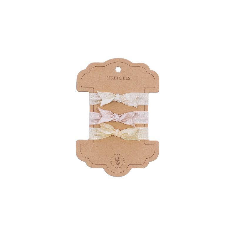 Mrs Ertha - Haargummi Set Creme - Rosa - Hellgelb