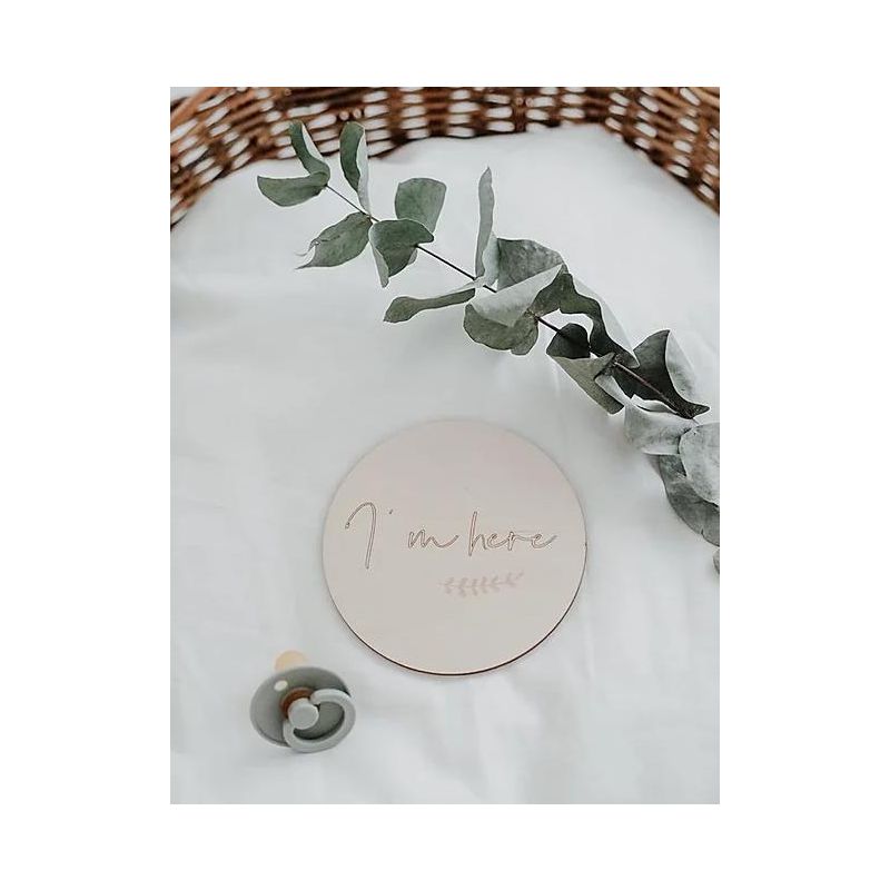 Holzschild Meilenstein "I'm here"