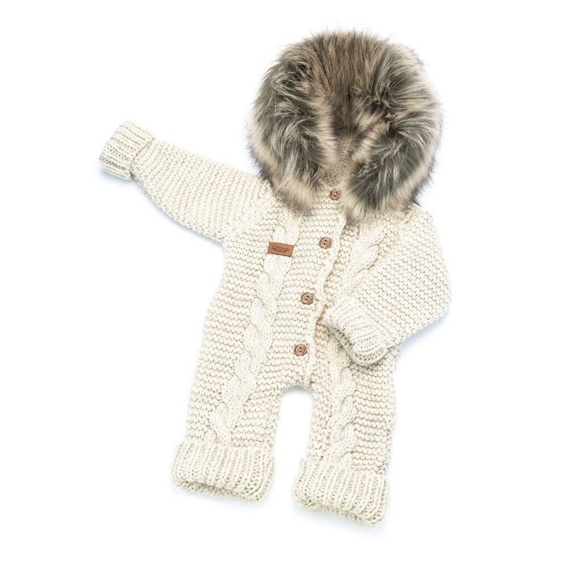 LAttante - Filz- Strick Overall Handmade Creme beige