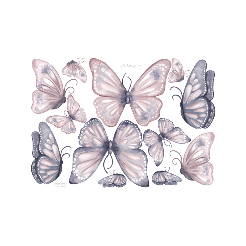 Isla Dream Prints - Wandsticker Schmetterlinge A3 The Pastel