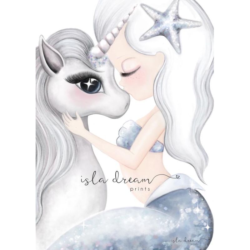 Isla Dream Prints - Poster Cotton & Coral blue