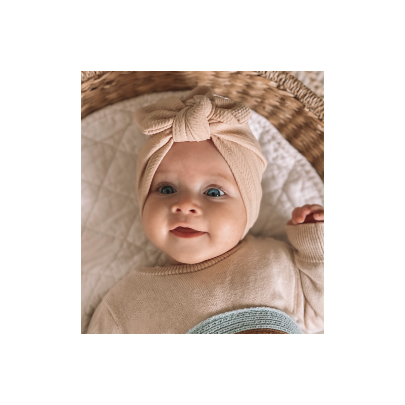 ArchNOllie - Turban gerippt Single Bow Natural