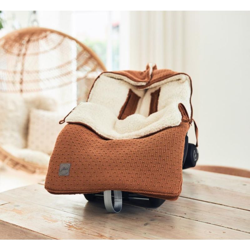 Jollein - Autoschale Fusssack Strickoptik Caramel