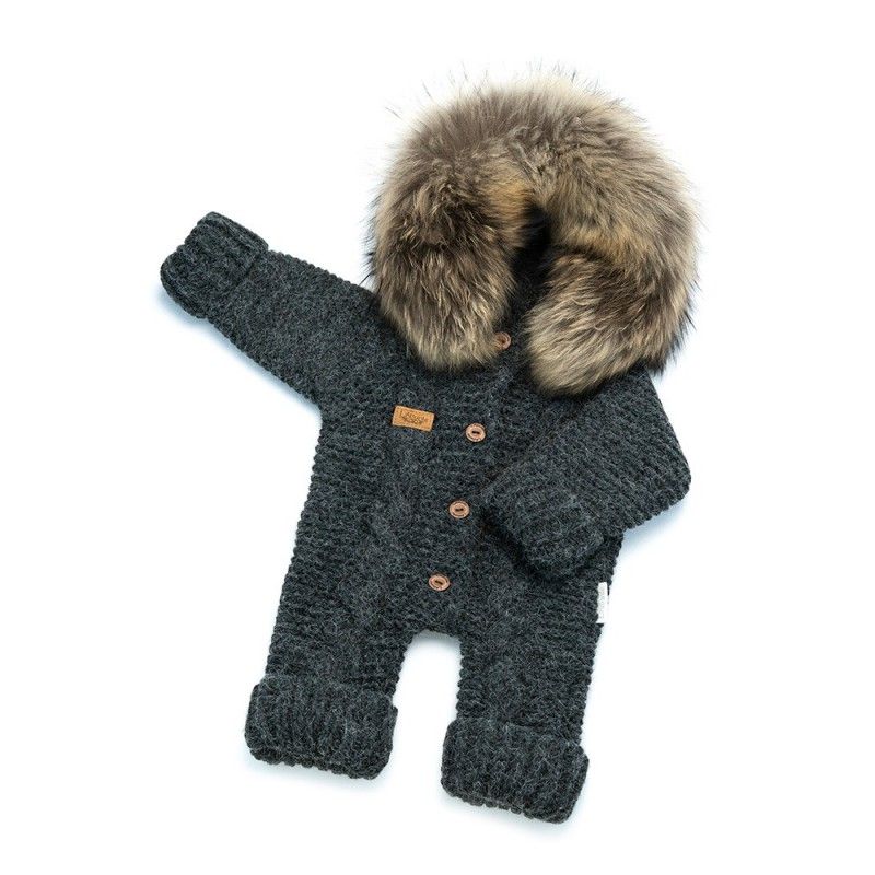 LAttante - Filz- Strick Overall Handmade Graphit