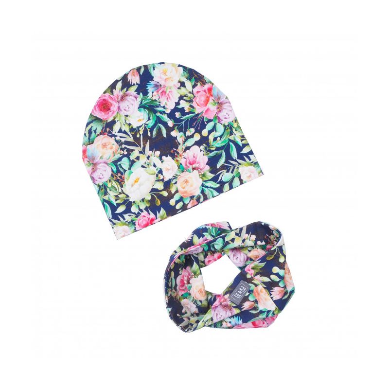 Ul & Ka - Beanie & Schal Set Navy Peony