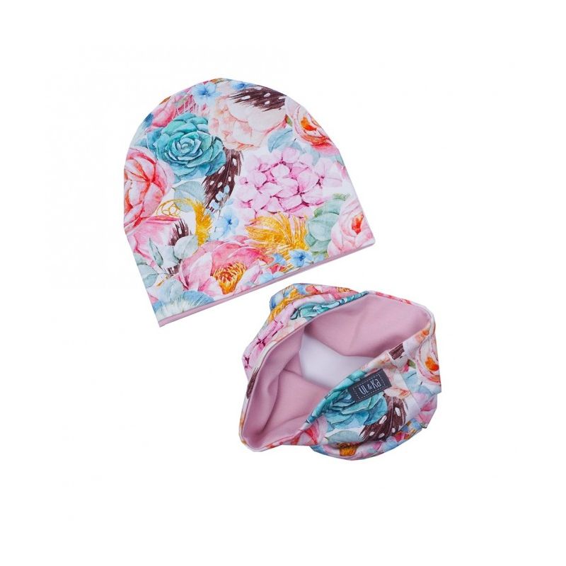 Ul & Ka - Beanie & Schal Set Pastel Flowers