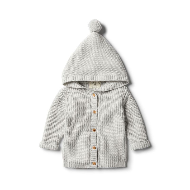 wilson & frenchy - Cloud Grey Strick Jacke Pommel