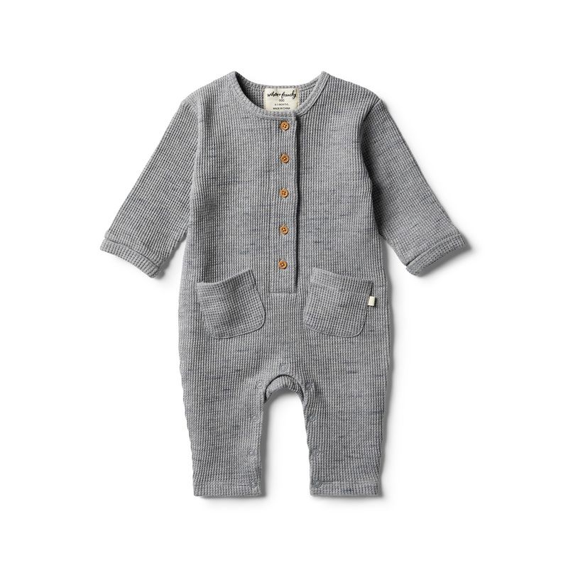 wilson & frenchy - Cloud Grey Waffel Strampler