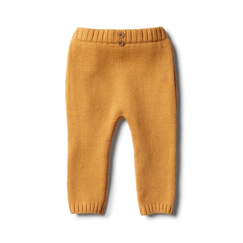 wilson & frenchy - Golden Apricot Strick Leggings mit Dekoknöpfchen