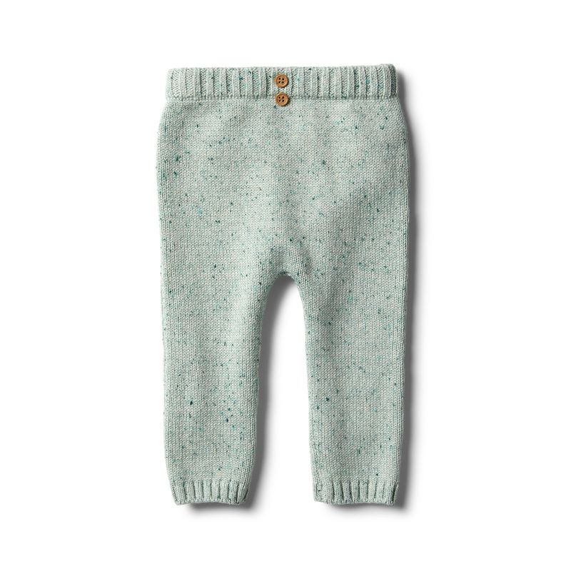 wilson & frenchy - Fern Mint Strick Leggings mit Dekoknöpfchen