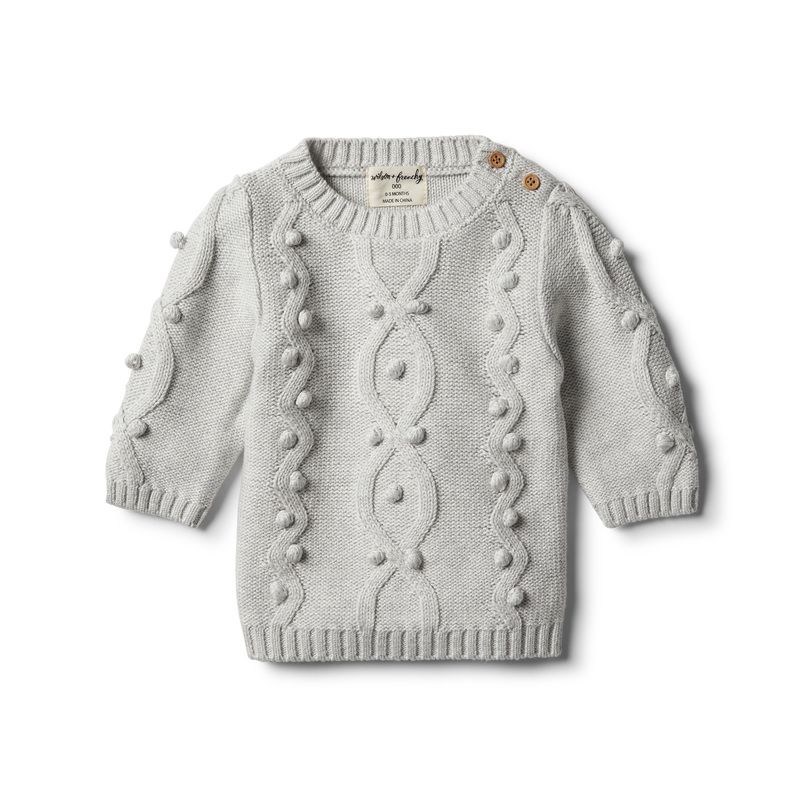 wilson & frenchy - Cloud Grey Fleck Strick Pullover Baubles