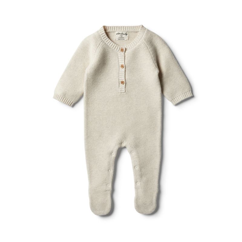 wilson & frenchy - Oatmeal Strick Footed Strampler