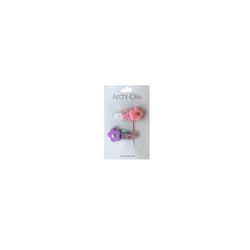 ArchNOllie - Haarclip Set Retro Blumen Glitter