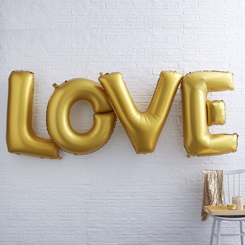 Ginger Ray - Ballon Schriftzug Girlande "Love" gold XL