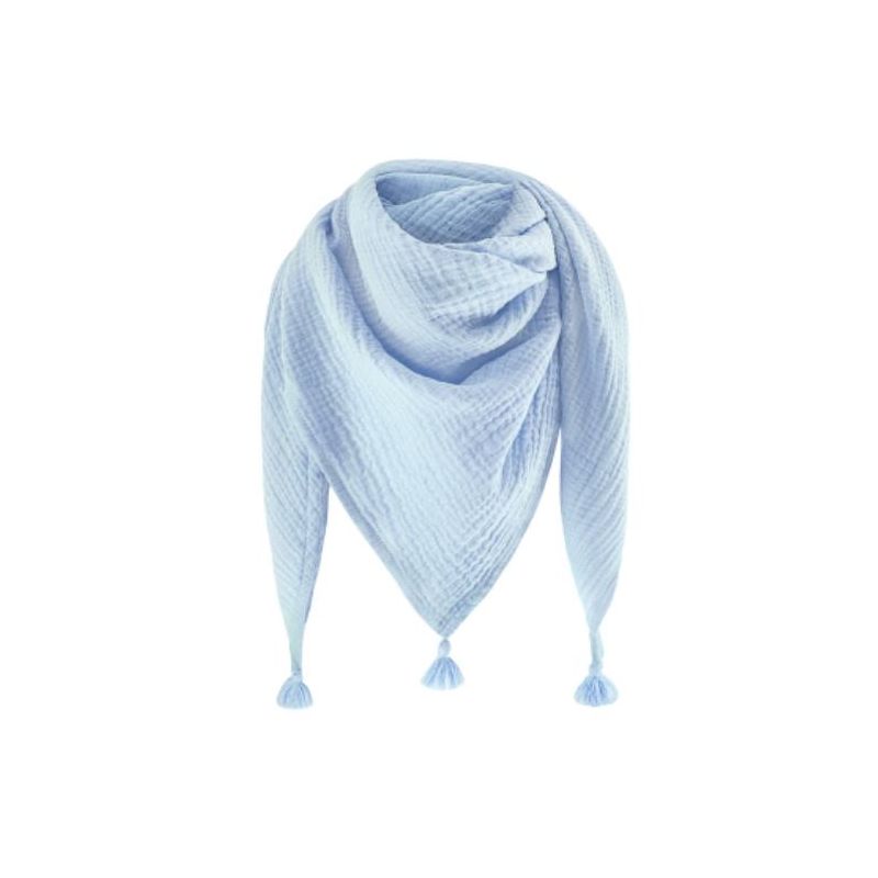 Maylily - Muslin Triangel Schal Tassel Blau