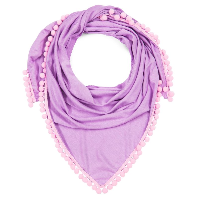 Maylily - Bambus Triangel Schal mit PomPom Lilac Pink