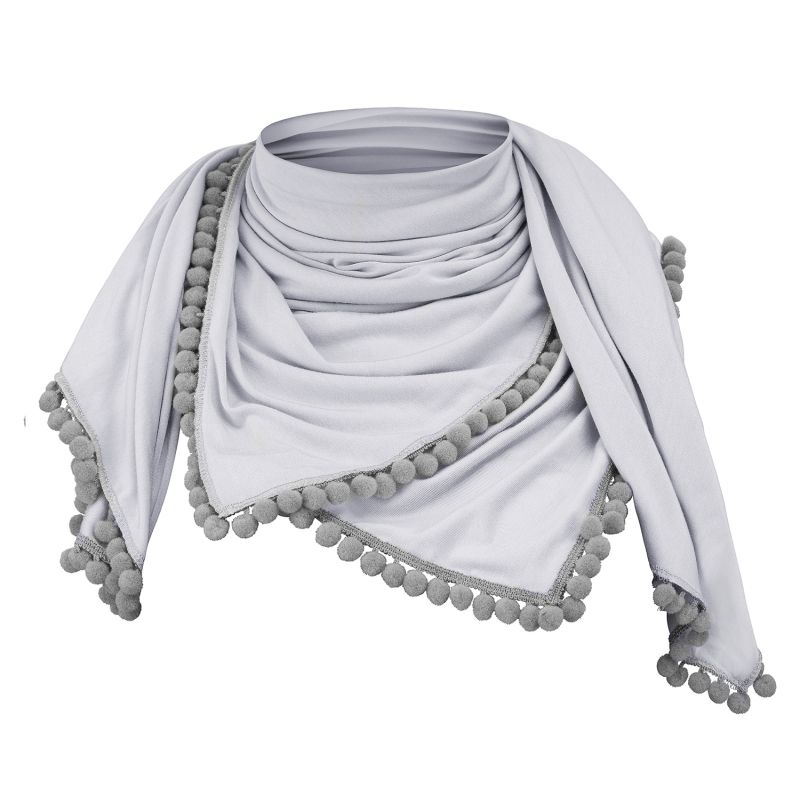 Maylily - Bambus Halstuch mit PomPom Hellgrau Grau