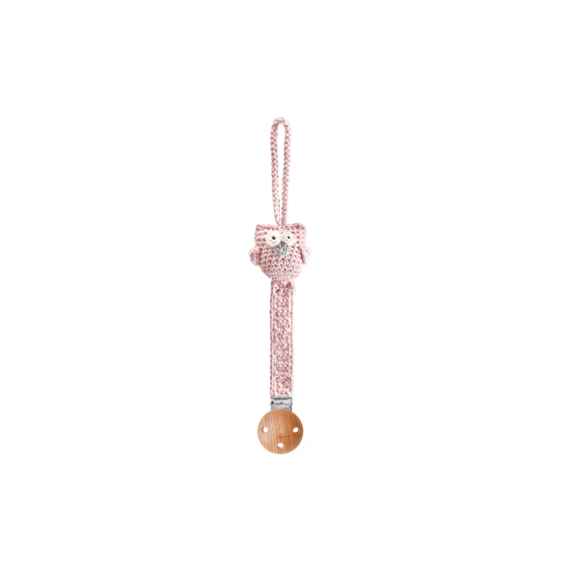 Maylily - Schnuller- Clip Eule Pink