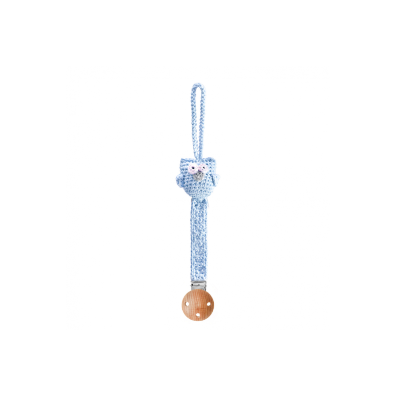 Maylily - Schnuller- Clip Eule Blau