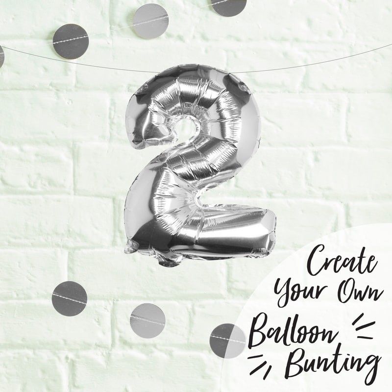 Ginger Ray - Zahlenballon Silber 2