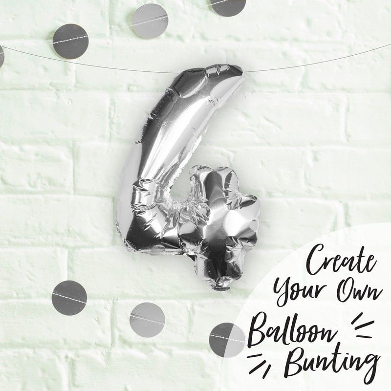 Ginger Ray - Zahlenballon Silber 4