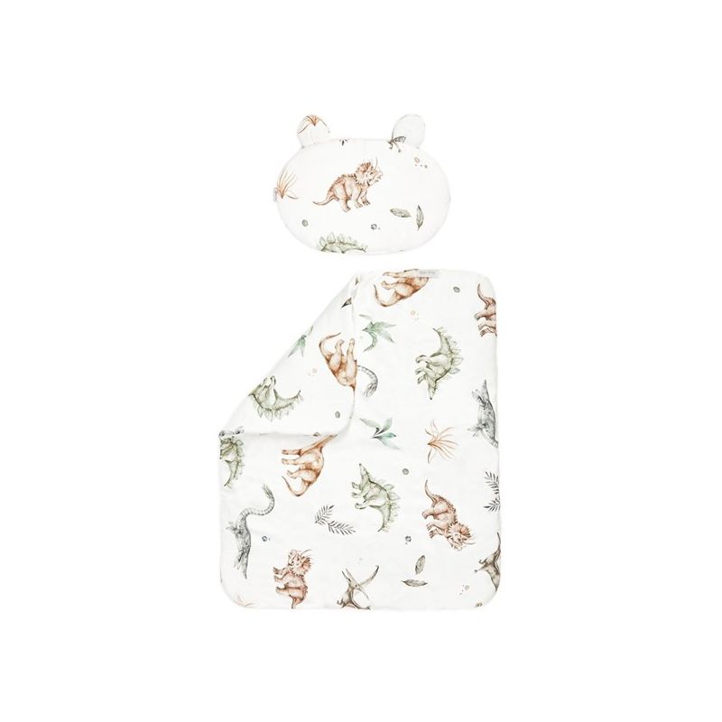 Qbana Mama - Bettdeckenset mit Kissen gefüttert MINI Dinosaurier