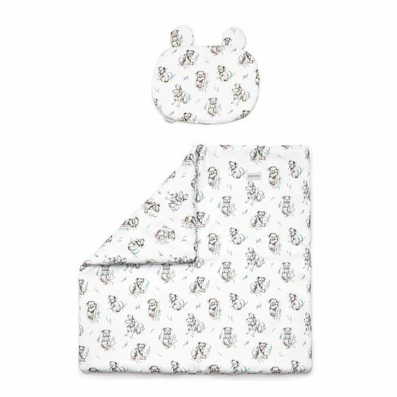 Qbana Mama - Bettdeckenset mit Kissen gefüttert MINI Koala