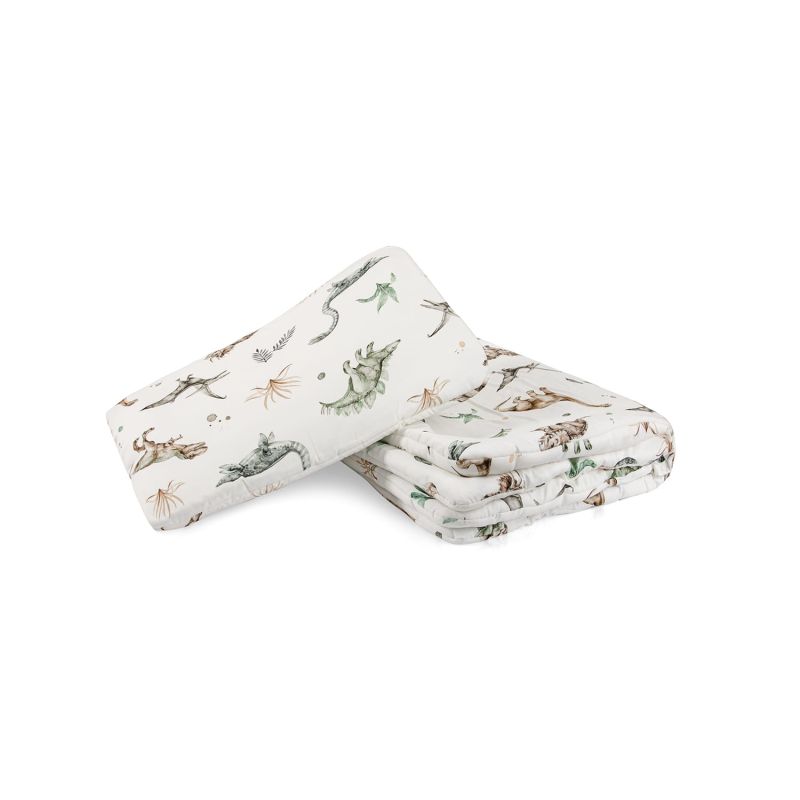 Qbana Mama - Bettdeckenset mit Kissen gefüttert  Dinosaurier