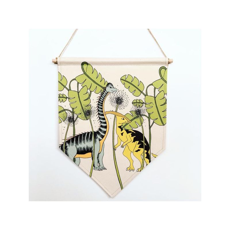 Dino Raw - Dino Banner In The Jungle Brachiosaurus & Parasaurolophus