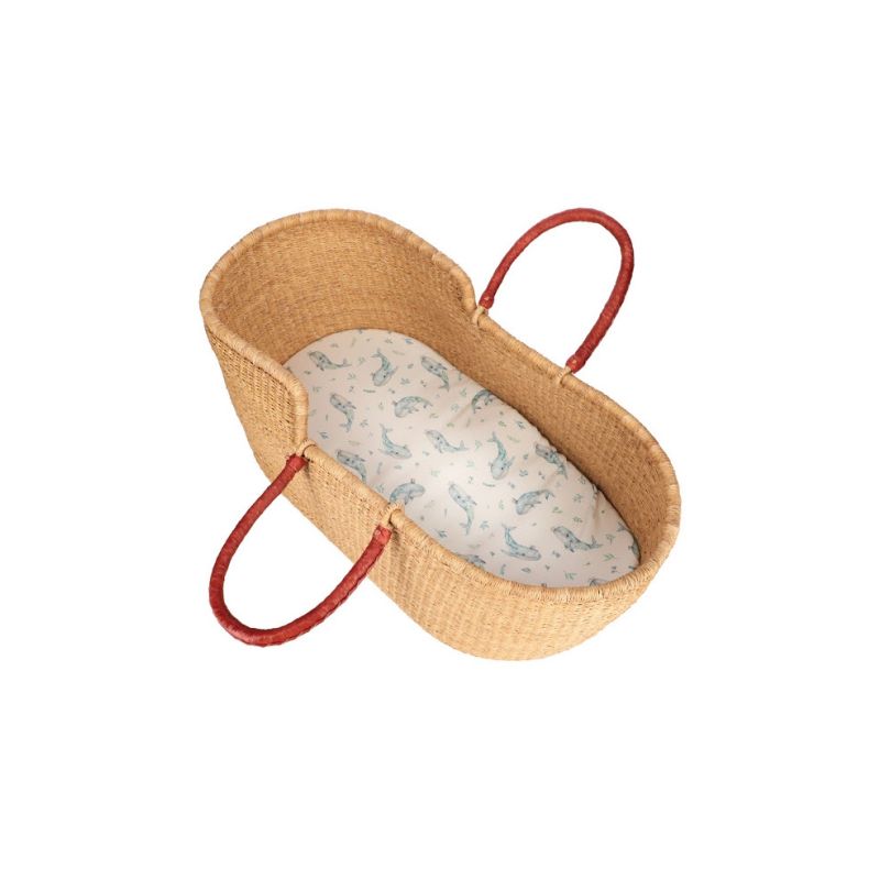 Samiboo - Spanntuch für Wiege / Moseskorb / Kinderwagen Wale