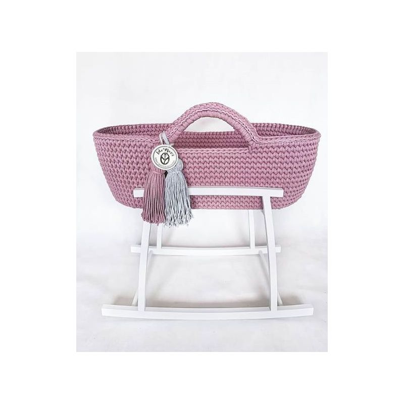 Like Moses - Moseskorb Lila mit Kissen und Bettwäsche dusty lila