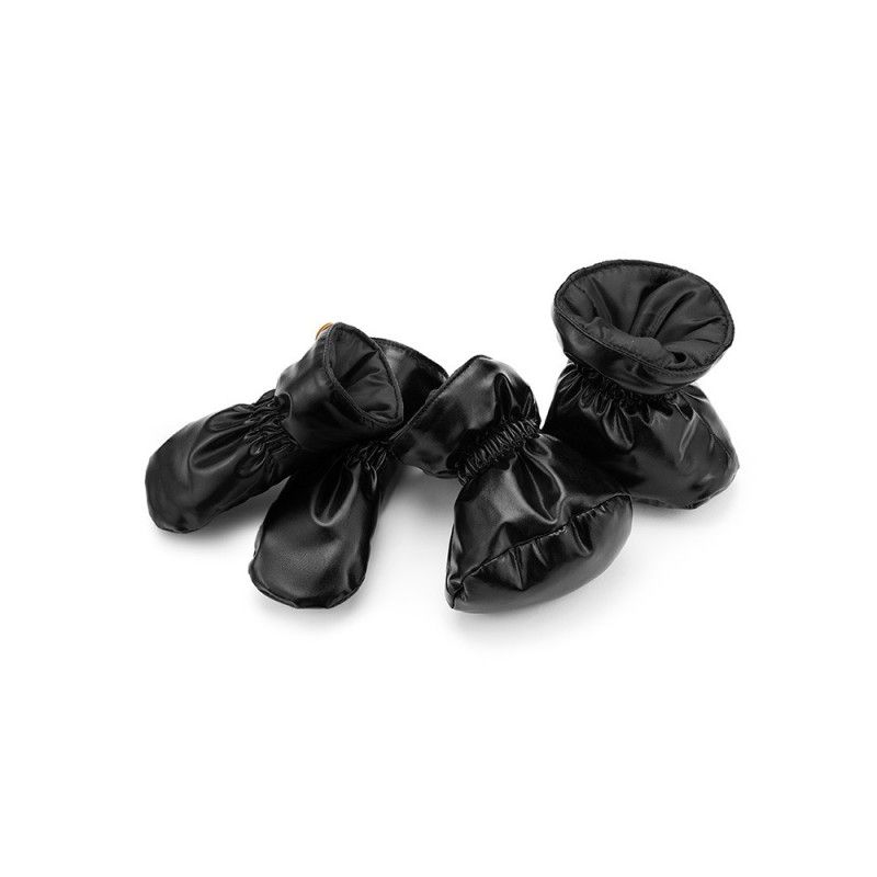 LAttante - Handschuhe & Booties Set Schwarz Glanz