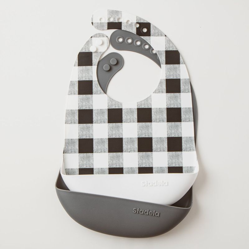 Stadela - Silikon- Lätzchen 2er Set Kariert