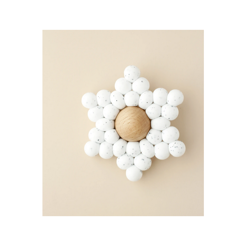 littleCHEW - Greifling Silikon Stern Speckle weiss