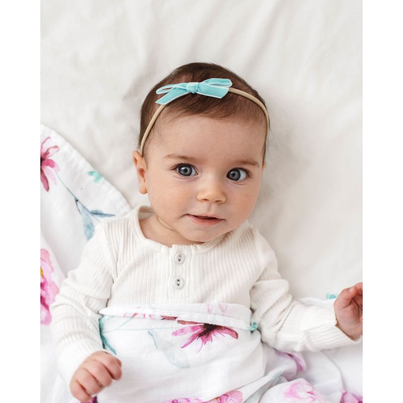 Snuggle Hunny - Haarband mit Samtmäschchen türkis