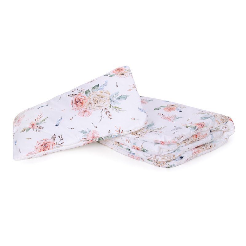 Qbana Mama - Bettdeckenset mit Kissen gefüttert "Vintage Flowers"