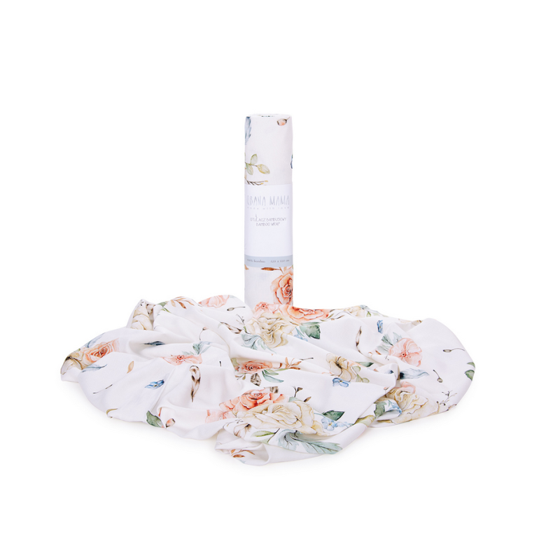 Qbana Mama - Bambus Muslin Vintage Flowers 120 x 120cm