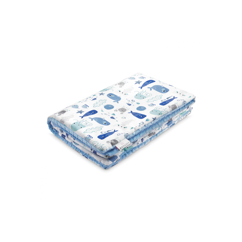 Maylily - Decke Luxe Sea Friends Light Blue gefüttert