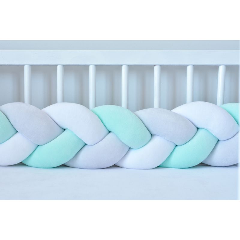 Sparrow - Bettschlange weiss - hellgrau - mint