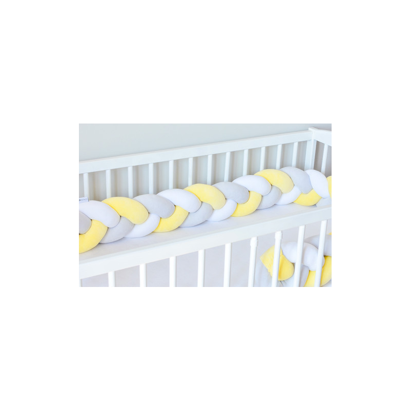 Sparrow - Bettschlange hellgrau - weiss - gelb