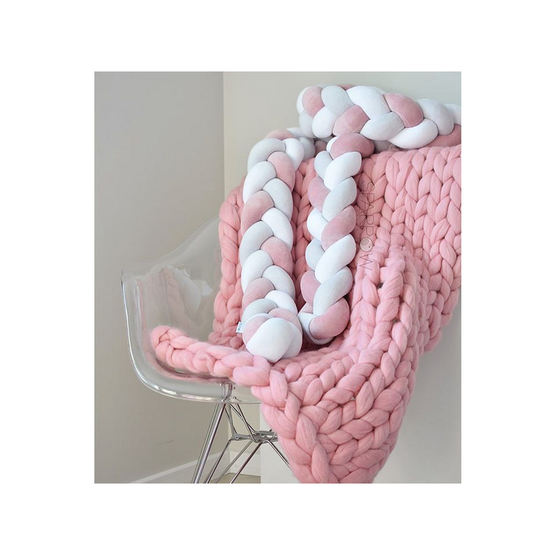 Sparrow - Bettschlange Altrosa - weiss - hellgrau