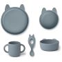 LIEWOOD - Vivi Geschirrset 4-teilig Rabbit Whale Blue