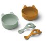 LIEWOOD - Evan Schale & Löffel Set Rabbit Mustard - Peppermint