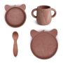 nuuroo - Silikon Geschirrset Koala Marmor Rot