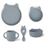 LIEWOOD - Vivi Geschirrset 4-teilig Rabbit Sea Blue