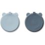 LIEWOOD - 2er Set Menü Saugnapfteller Set Blue Mix