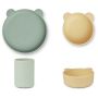 LIEWOOD - Cyrus Silikon Schalen Set Bear Dusty Mint Multi