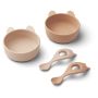 LIEWOOD - Evan Schale & Löffel Set Rabbit Rose Mix