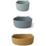 LIEWOOD - Silikon Schalen Set Eddie Caramel Gold / Blue Mix