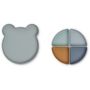 LIEWOOD - Arne Silikon Menü Snackteller Mr Bear Blue Mix